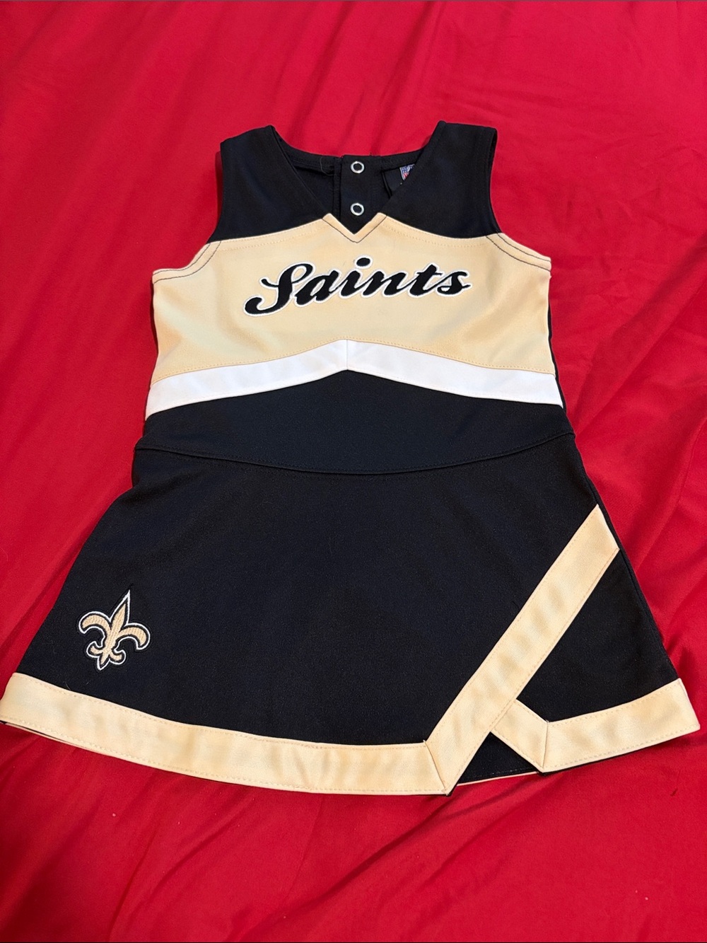 Girls' Black and Gold 'Saints' Cheer Tank Dress